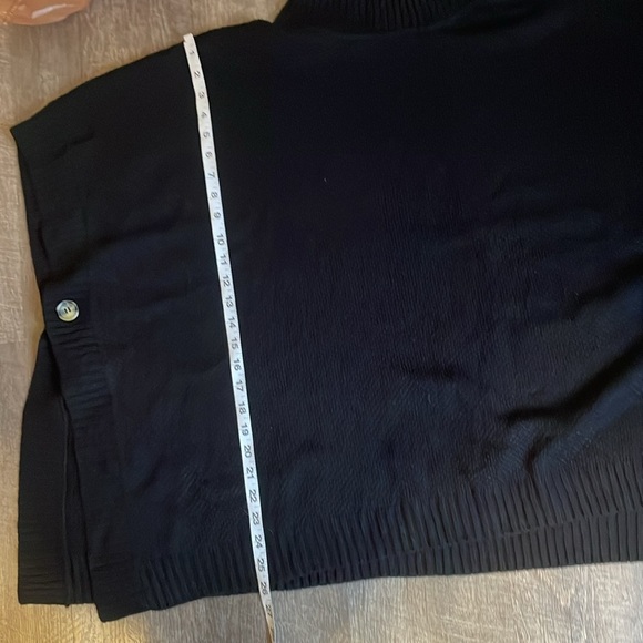 Loft Black Chunky Knit Cowl Neck Poncho Sweater size M/L - Picture 13 of 14